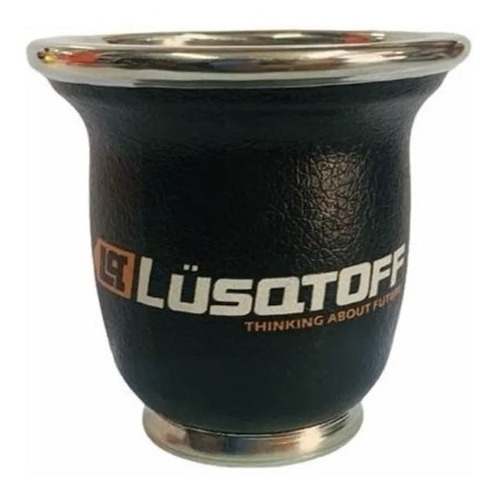 Mate Vidrio Forrado Cuero Lusqtoff Campestre Criollo Negro Liso