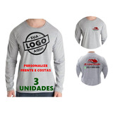 Kit 03 Camisas Uniforme De Trabalho Com Logo Personalizado