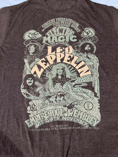 Playera Banda Rockera Led Zeppelin Mágica Eléctrica T/xl