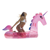 Funboy Unicornio Brillante Inflable Gigante Transparente, Fl