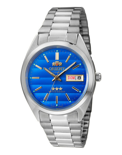 Relógio Masculino Automático Orient Azul 469wa3f 3 Estrelas