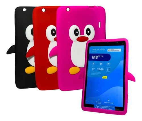 Case Capa Emborracha Infantil P/ Tablet Lg8.3 V500 Pinguim