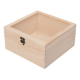 Shi Caja De Madera Joyero Vitrina Con Tapa De Vidrio Con Dm