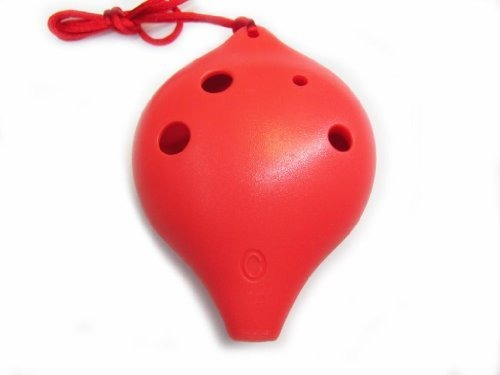 Tng 6 Hoyos Alto C Plástico Ocarina, Rojo.