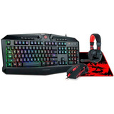 Kit 4 En 1 Redragon S101-ba Audífonos Teclado Mouse Padmouse