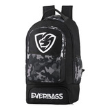 Mochila Térmica Fitness Marmita Escolar Master Everbags Cor Preto Desenho Do Tecido Camuflado Cinza/branco