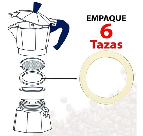Empaque De 6 Tazas Para Cafetera Italiana Bialetti Y Turmix