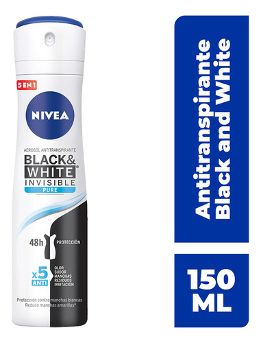 Nivea Desodorante Antimanchas Black & White Invisible Pure Spray 150ml