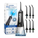 Irrigador De Dientes De Hilo Dental -kit Completo / Negro