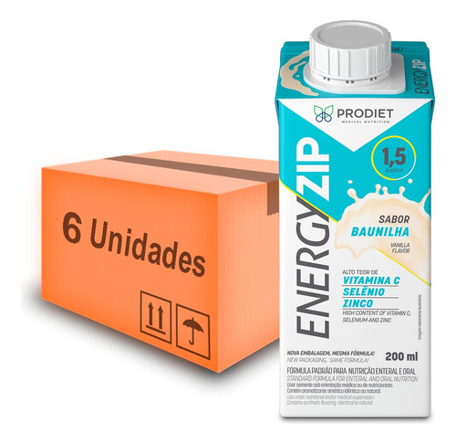 Energyzip Baunilha 200ml - Prodiet Kit Com 6