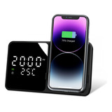 Reloj Despertador Digital Cargador Inalambrico Temperatura