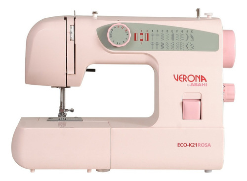 Máquina De Coser Recta Verona By Asahi Eco-k21 Portable Rosa 220v