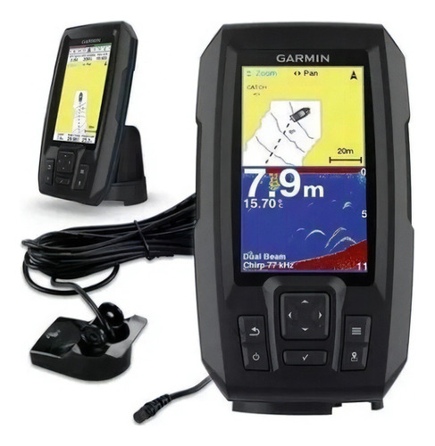Gps Sonar Para Pesca Garmin Striker Plus 4 C/ Transducer Cor Preto