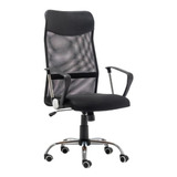 Silla Oficina Escritorio Pc Respaldo Alto Sillon Ejecutivo Color Negro Material Del Tapizado Mesh/cuero Sintético