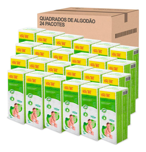 Kit 24 Quadrados De Algodao Baby Com 100 Unid Bellacotton