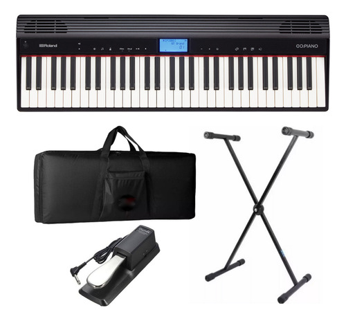 Piano Digital Roland Go Piano Go61p Bluetooth C/ Fonte + Kit