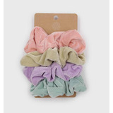 Pack Colet  Scrunchie De Plush  Mujer - Niña 14 Cm. Colores