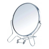 Espelho De Maquiagem Dupla Face Metal Aumento 5 Polegadas 