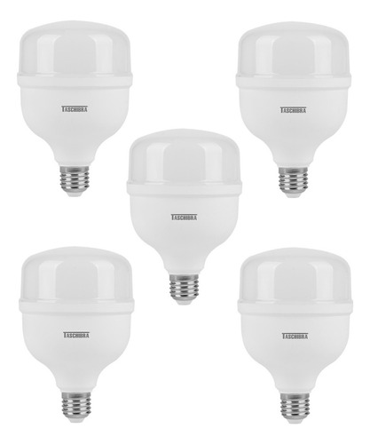 Kit 5 Lâmpadas Led Bulbo 50w E27 Branco Frio Taschibra