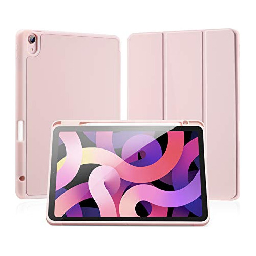 Funda Para iPad Air 4ta/5ta Gen Rosa Con Soporte Lapiz