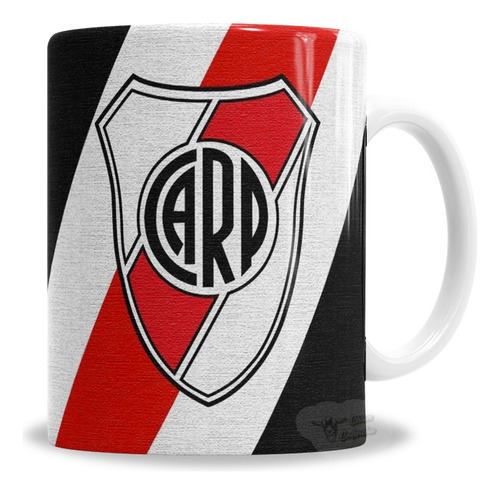 Taza De Cerámica River Plate Escudo Y Franjas - Con Caja