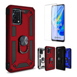 Funda P/ Oppo Reno6 Lite, Rudo C/ Anillo Sujetador + Cristal