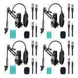 Conjunto Micrófonos Xlr Condensador Movo 4-pack - Podcast,