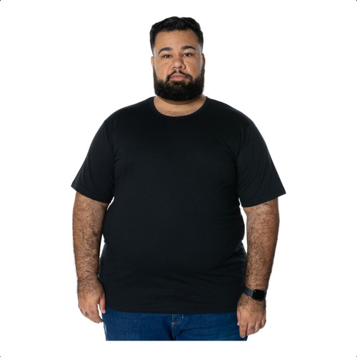Camiseta Masculina Plus Size Basica 100% Algodão