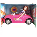 Auto Con Muñeca Estilo Barbie Y Accesorios