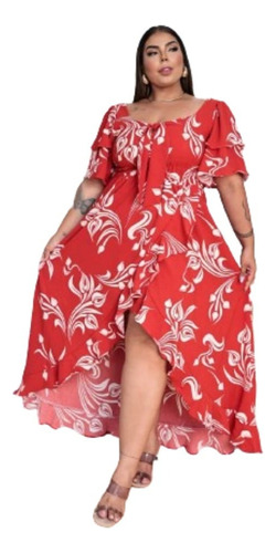 Vestido Longo Plus Size Moderno Tamanhos Grande