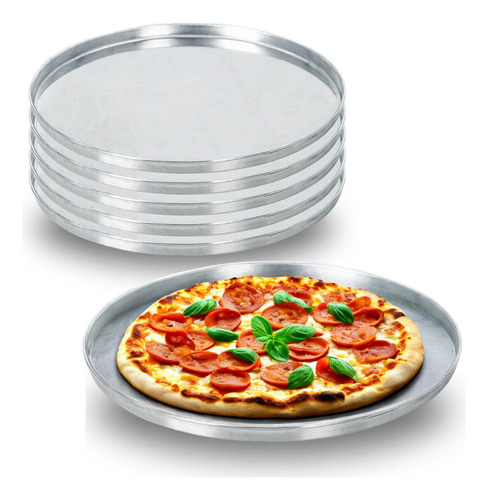 Kit 5 Forma De Pizza Brotinho 20 Cm Com Bordas Reforçadas