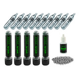 Kit 05 Bolinhas Balas Aço 6.0mm C11 E M9 + 10 Co2 + Silicone