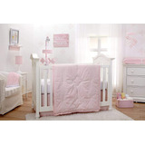 Nojo Chantilly 4 Piezas Guarderia Cuna Juego De Cama Rosa Bl