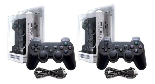Kit 2 Controle Ps3 Playstation 3 Dual Shock Wirelles Sem Fio