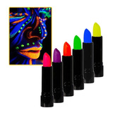 Pack 6 Uds Lápiz Labial Decoración Fiesta Flúor Fluorescente