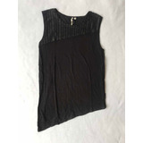 Calvin Klein Blusa Con Chaquiras Negra Original