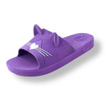 Sandalia Gato Gatito Chancla Baño Morado Aroma Antiderrapant