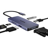 Hub Usb C, Oberster 6 En 1 Usb C A Hdmi Vga Adaptador Usb C 