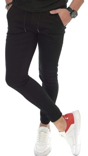 Pantalon Jogger Elastizado Gabardina Corte Chino Hombre