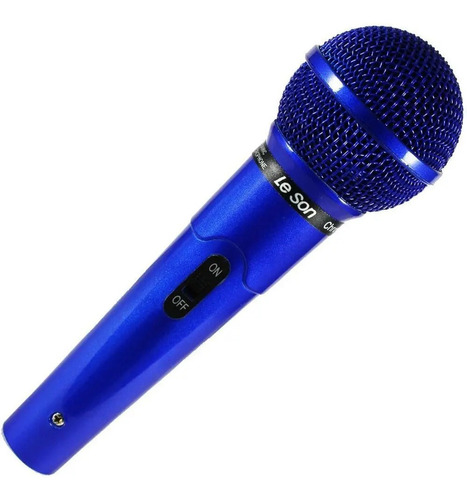 Microfone Básico Azul Le Son Mc200 Dinâmico Cardioide