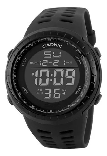 Reloj Pulsera Gadnic Digital Negro Hombre Resistente Al Agua