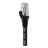 Kit 100 Cabos Patch Cord Cat5e Blindado 20 Cm Preto