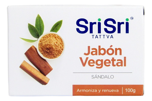 Jabón Vegetal Sándalo Ayurveda Sri Sri 100g Vegano Sin Tacc