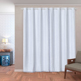 Cortina Blackout Pvc Tecido Voil Xadrez 2,80m X 2,30m Cor Branco