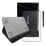 Kit Capa Couro + Película + Caneta Para Tablet Vaio Tl10