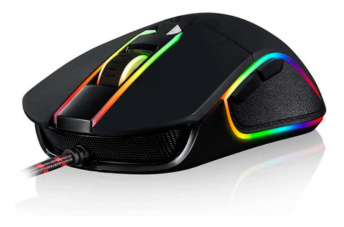 Mouse Gamer De Juego Gadni M3 High Rgb Usb 6 Botones Gaming Color Negro