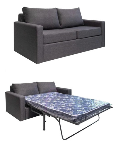 Sillon Sofa Cama 2 Plazas Linea Premium Chenille + Colchon