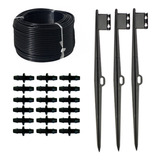 Kit: Microtubing 4/7 Rollo 50mts, Coples 4/7, Estaca 40cm. 