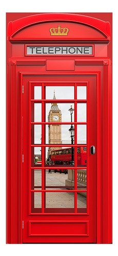 Adesivo Decorativo De Porta Cabine Telefônica Londres 080
