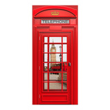 Adesivo Decorativo De Porta Cabine Telefônica Londres 080